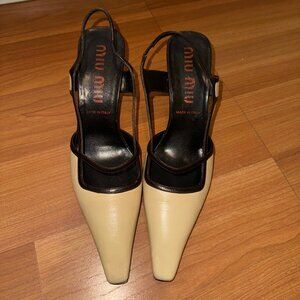 Miu Miu Cream and Black Heels